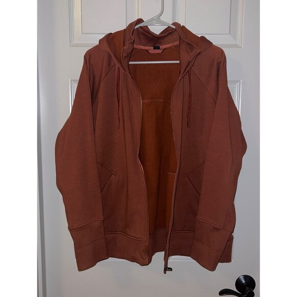 Athleta Triumph Zip Hoodie 1X - Ancient Mahogany Brown Full Zip Sweatshirt - Picture 2 of 9